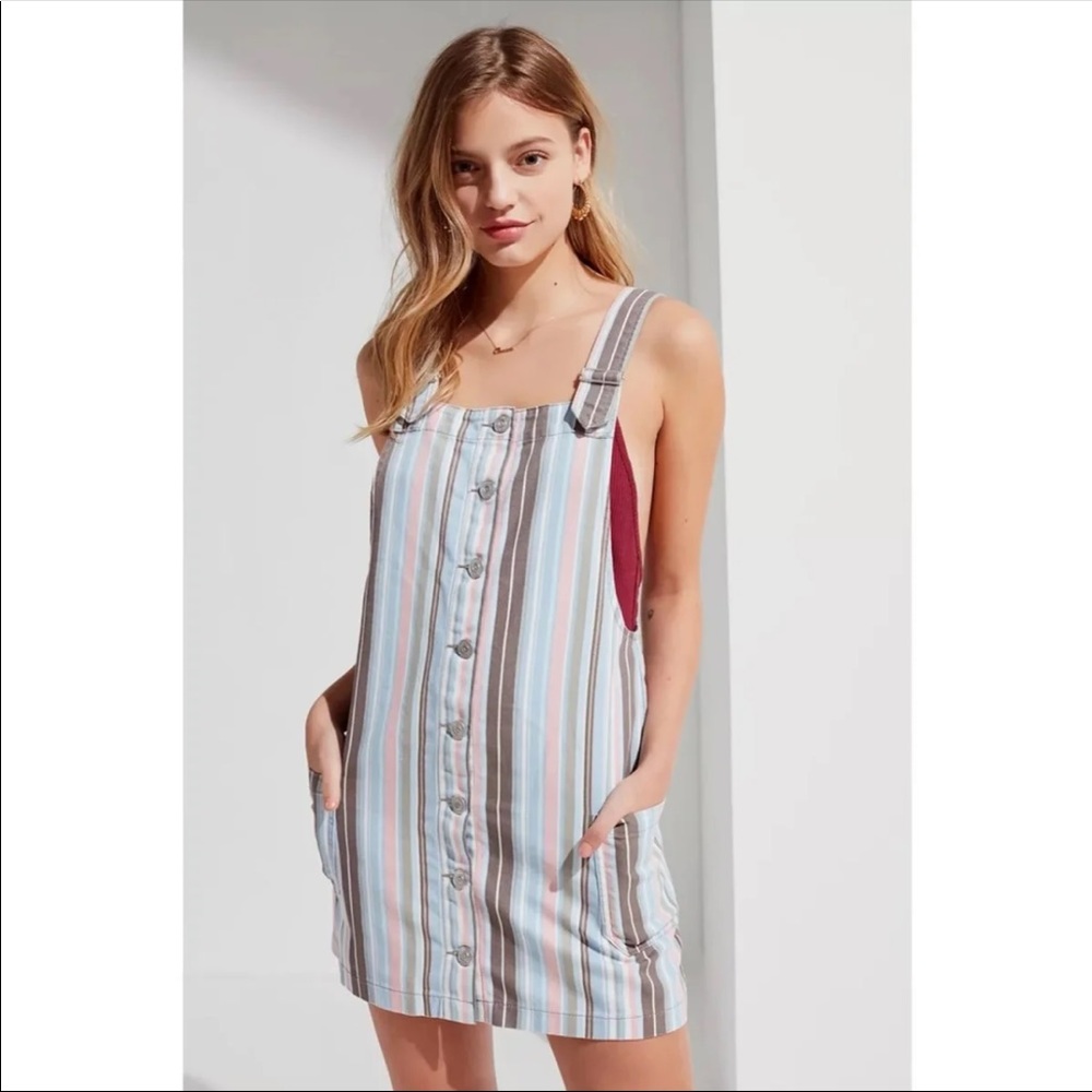 SOLD BDG Urban Outfitters striped overall dress